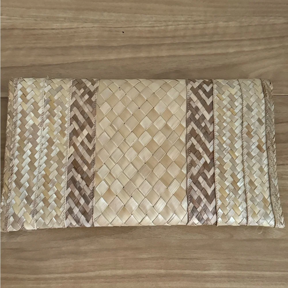 Vintage Jute Handmade Clutch Bag, Straw Purse - Picture 3 of 6